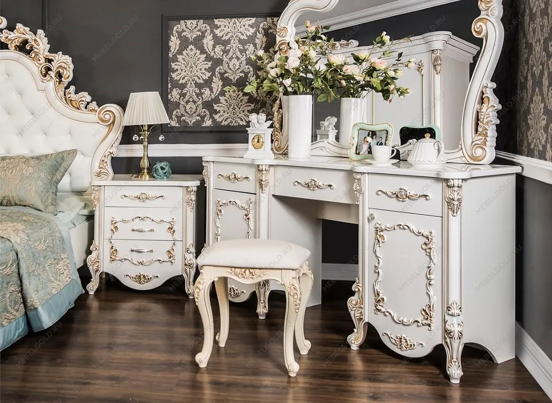 Туалетный столик Флоренция белый перламутр глянец | изображение 3