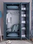 Шкаф распашной Сага, 3 двери, 132х64х215 см, темно-бирюзовый | изображение 1