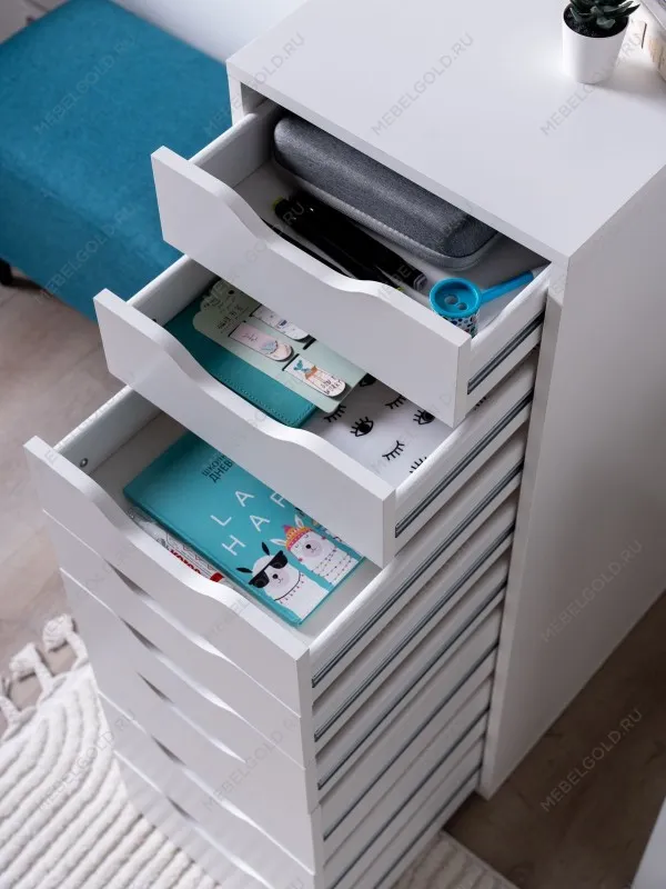 Комод Ингар, 8 ящиков, 36x102x53 см, белый | изображение 3