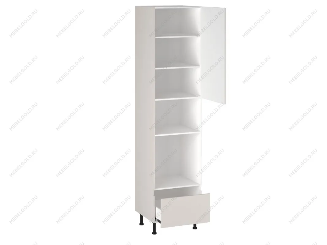 Шкаф-пенал 1080 П-1 бок левый МДФ, Виста (600*586*2576) Экокожа Белый, 26296 | изображение 1