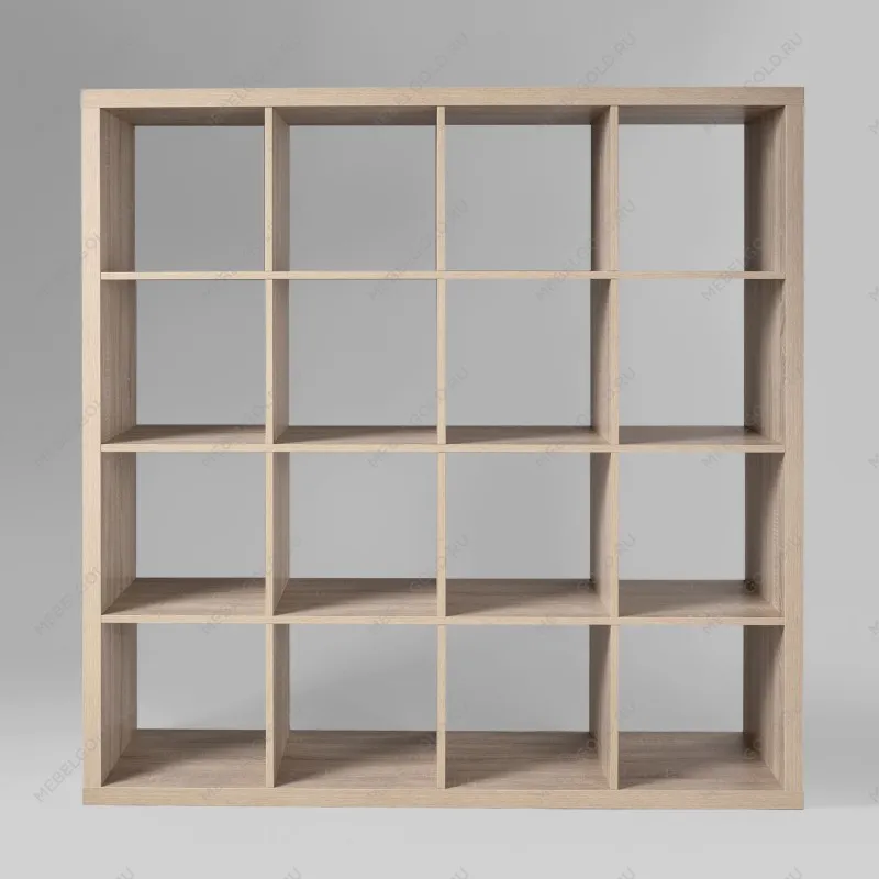 КАЛЛАКС / ФОРА Стеллаж ИКЕА / IKEA 16, широкий стеллаж с открытыми ячейками, тамбурат, дуб беленый | изображение 2