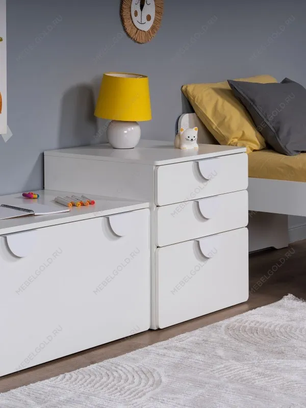 Комод Пикси, 3 ящика 60x57x60, белый (робкий подснежник) | изображение 8