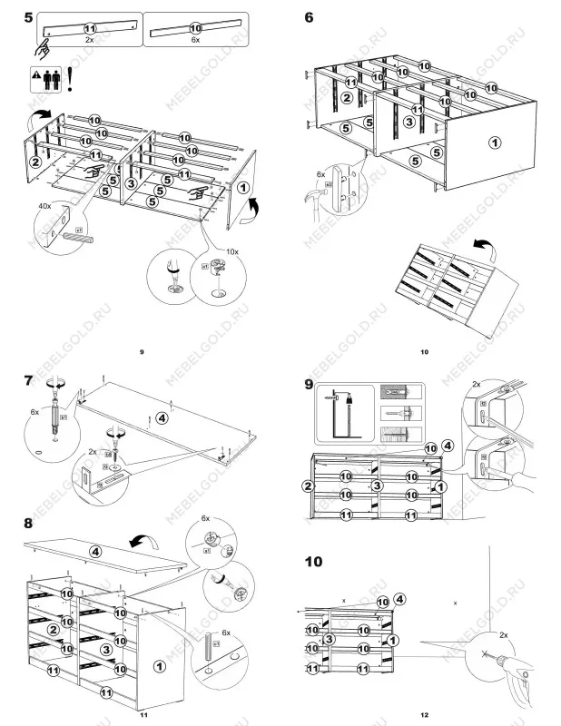 Комод Мальта, 6 ящиков, горизонтальный, с доводчиками, 160х48х76 см, черно-коричневый, дуб венге | изображение 17