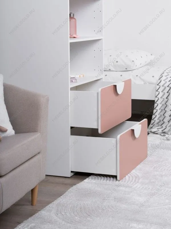 Стеллаж Пикси, с двумя выдвижными ящиками 60x57x180, мечтательный пион | изображение 4