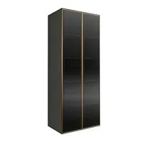 м. Марьина Роща - Шкаф 2-х дв. (2 двери стекло) Bogemia Air (Серый/Золото) БМШ2/2(2)