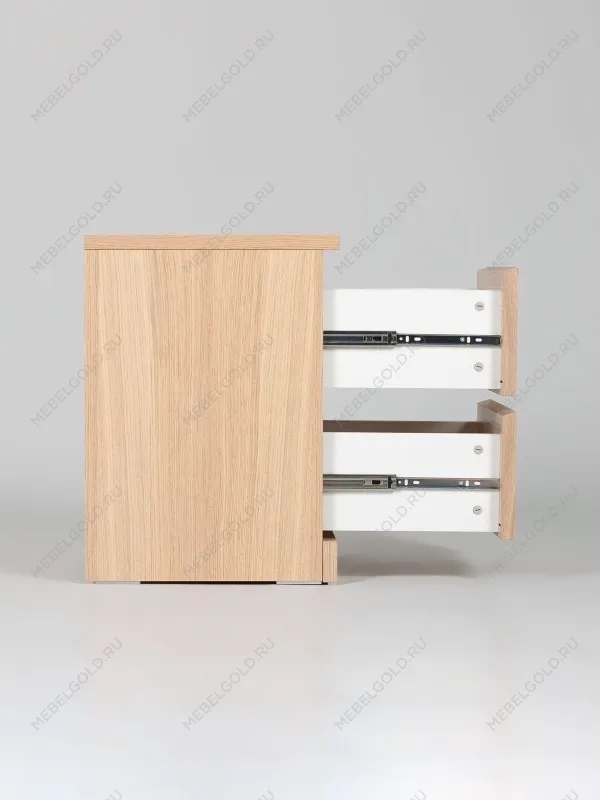 Тумба прикроватная Варма, 2 ящика, 40х55х40 см, шпон натурального дерева, дуб беленый | изображение 13