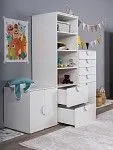Стеллаж Пикси, с двумя выдвижными ящиками 60x57x180, белый (робкий подснежник) | изображение 9