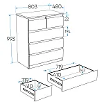 МАЛЬТА комод ИКЕА / IKEA 3+2 ящика 80х99 белый | изображение 4