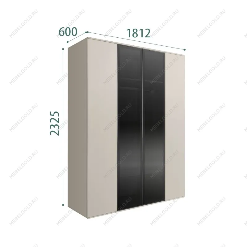 Шкаф 4-х дв. Bogemia Air (Шелк/Черный) БМШ2/4(2)