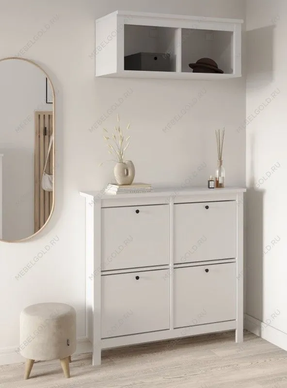 Полка навесная Сага, 2 секции, белая | изображение 3