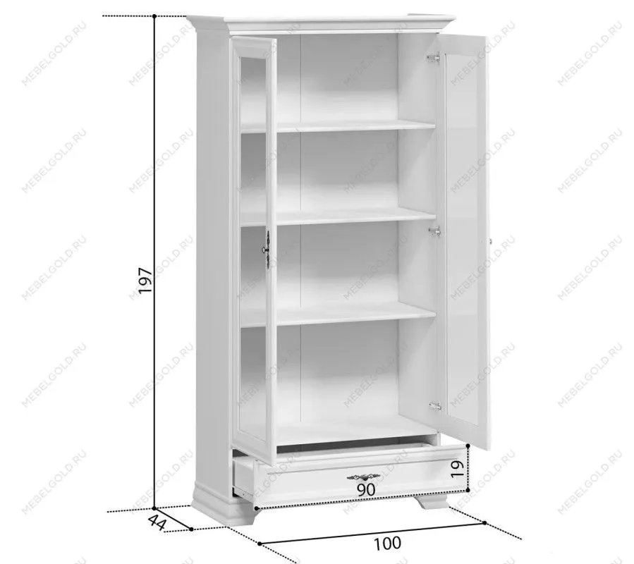 Шкаф с витриной Кентаки REG2W1S белый - Выставка м. Марьина роща | изображение 6