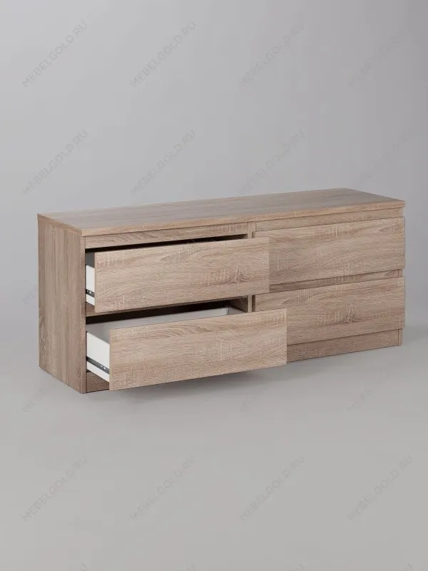 Тумба для ТВ Кастор, 4 ящика, 130х40х54 см, дуб сонома | изображение 11