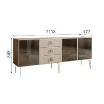 Комод 2.1м Bogemia Woodline Fi (Ваниль) (Novabuk/Хром) БМКМ-5[5]