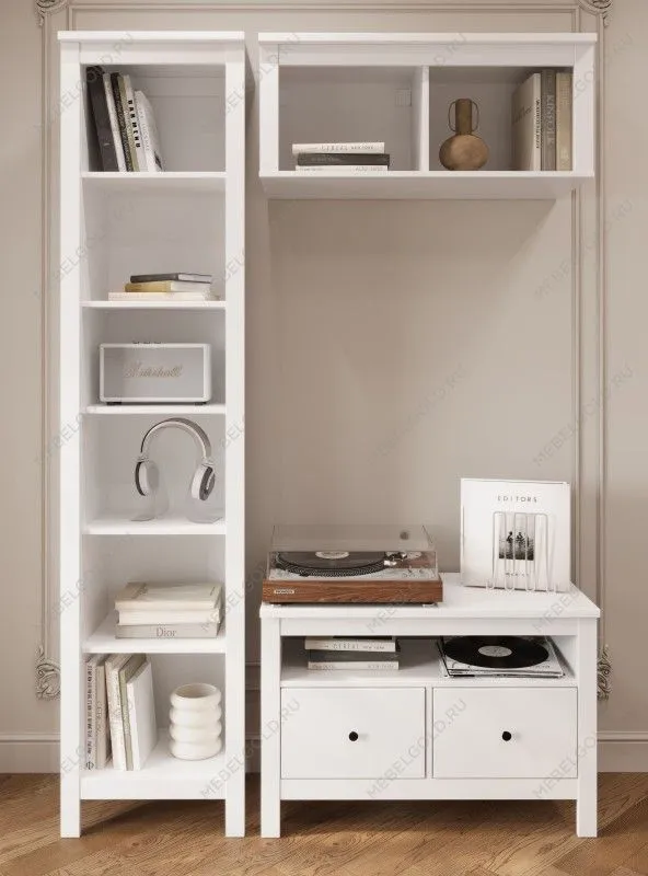 Полка навесная Сага, 2 секции, белая | изображение 4