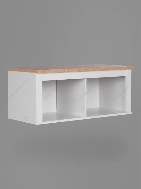 Полка навесная Сага, 2 секции, белая/ясень | изображение 5