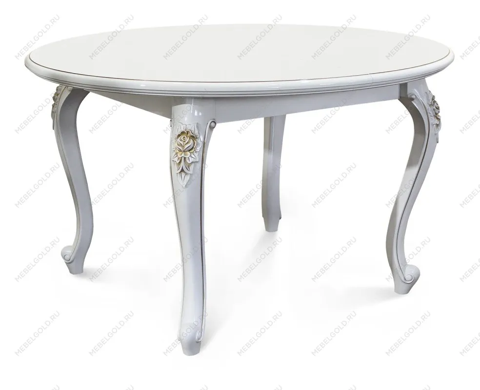 Стол Натали круглый белый глянец - Выставка м. Марьина роща
