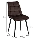 Стул Signal CHIC Velvet Bluvel 48 (коричневый/черный мат)  | изображение 1