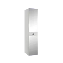 Шкаф 1-но дверный с зеркалом Римини СОЛО (Белый/Серебро) РМШ1/1(s)