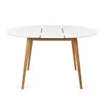 Стол круглый раскладной обеденный BOSCO (Боско) Белый+Натуральный (Бук) | изображение 2