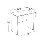 Стол письменный Кастор, 80х50х75 см, дуб сонома | изображение 7