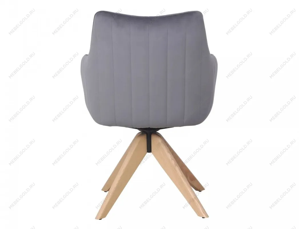 Стул кухонный Signal AZALIA D Velvet Bluvel 14 поворотный (серый/дуб) | изображение 5