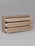 Комод Кастор, 6 ящиков, 129х40х71 см, дуб сонома | изображение 14