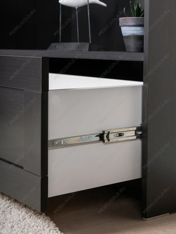 Стеллаж Сириус, 1 ящик, 39х35х190 см, черный, дуб венге | изображение 6