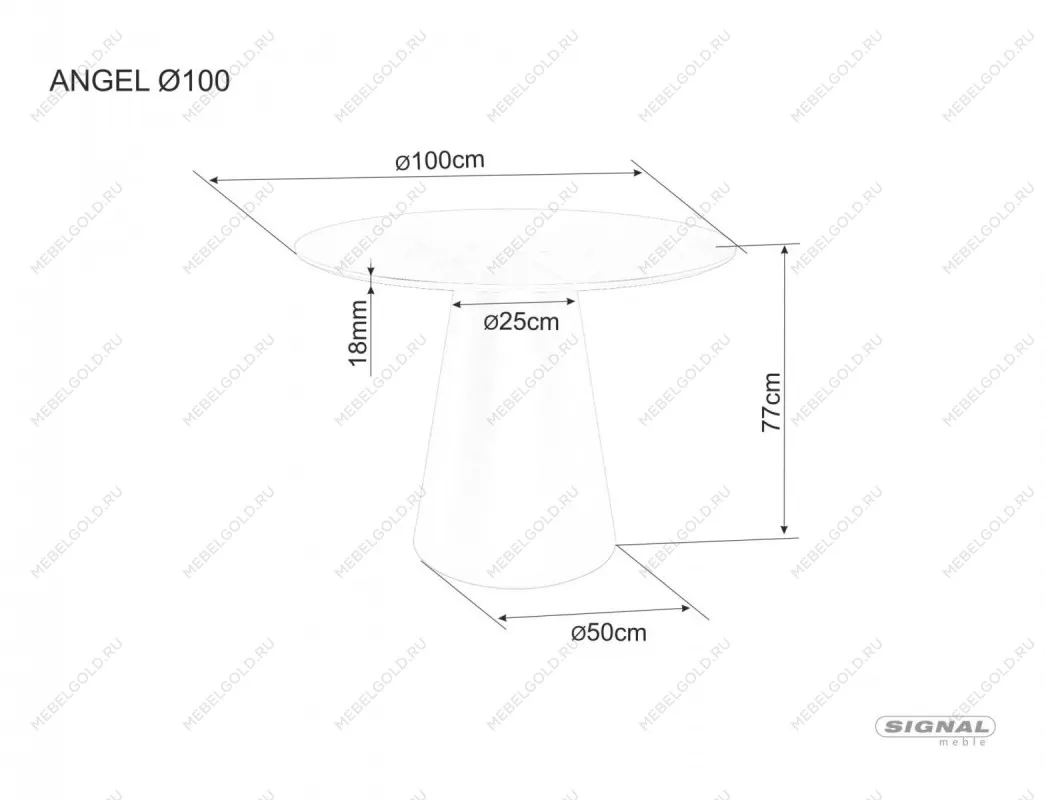 Стол обеденный Signal ANGEL 100 (дуб/черный) | изображение 5