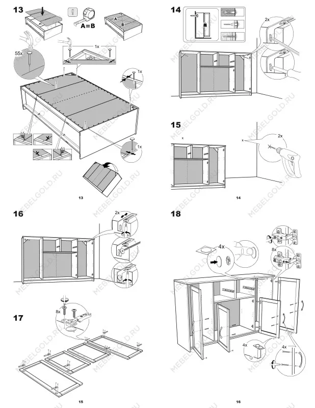 Тумба Сириус, 4 двери и 2 ящика, 156х41х95 см, белая | изображение 16