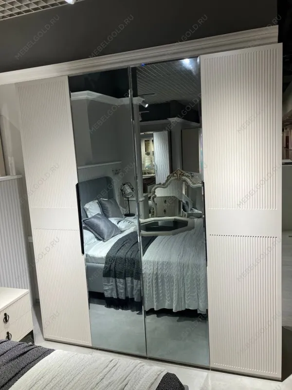 Шкаф Стелла 4-дверный светло серый камень | изображение 6