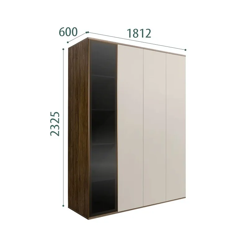 Шкаф 4-х дв. Bogemia Woodline Air (Шелк/Золото) БМШ2/4(1)