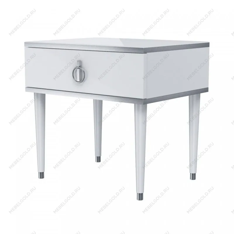 Тумба прикроватная Римини (Белый/Серебро) РМТП-1