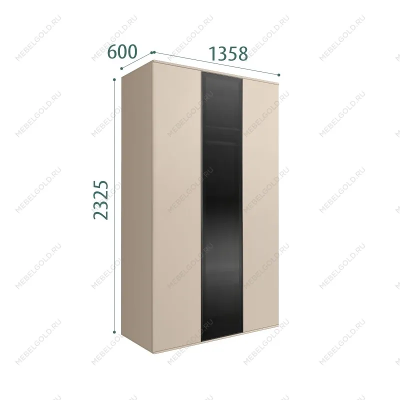 Шкаф 3-х дверный Bogemia Air (Ваниль/Черный) БМШ2/3(1)