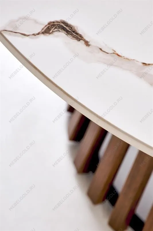 Стол журнальный Halmar CARINA (бежевый мрамор/орех) | изображение 4