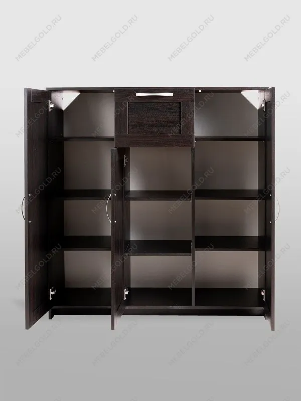 Тумба Сириус, 3 двери, 1 ящик, 117х41х124 см, дуб венге, черно-коричневая | изображение 7