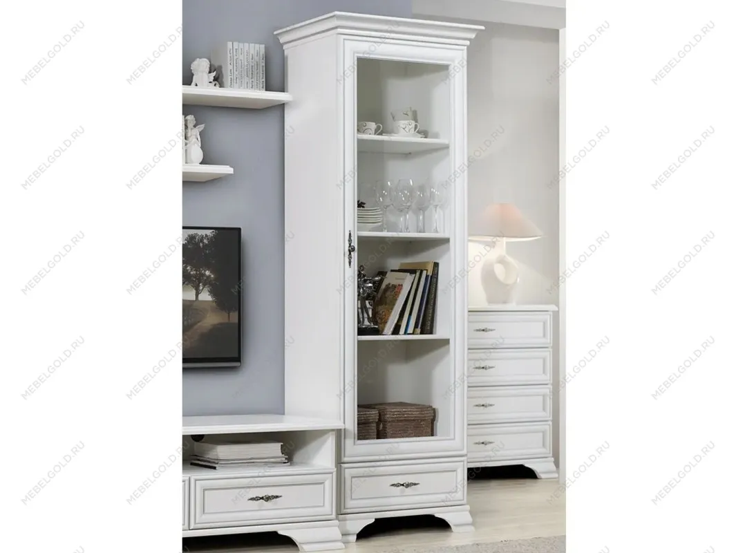 Шкаф-витрина Кентаки REG1W1S белый | изображение 3