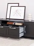 Тумба для ТВ Сириус, 2 двери и 2 ящика, 156х41х47 см, дуб венге, черно-коричневая | изображение 3