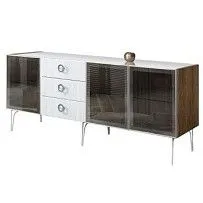 Комод 2.1м Bogemia Woodline Fi (Белый) (Lakobel/Хром) БМКМ-5[5]