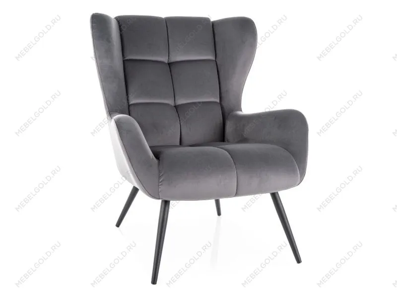 Кресло Signal LOUIS Velvet 14 (серый/черный)