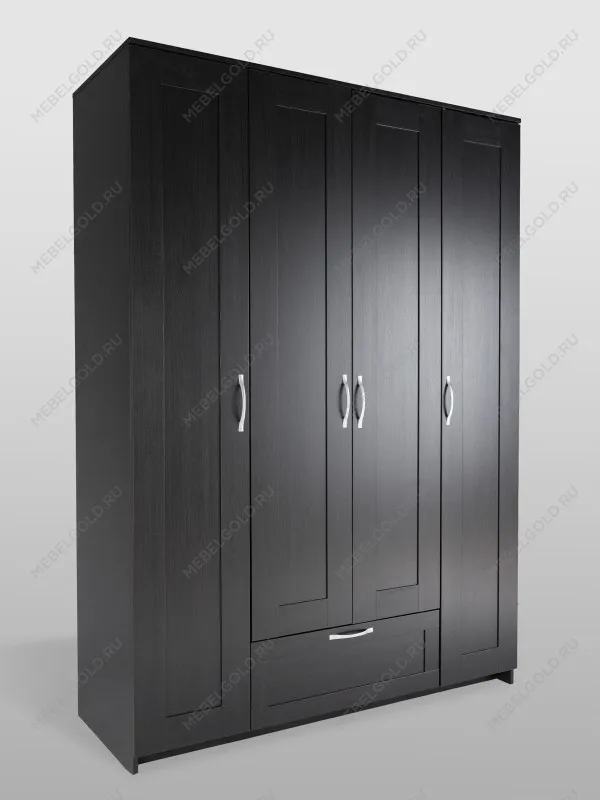 Шкаф Сириус, 4 двери и 1 ящик, 156х59х220 см, черно-коричневый, дуб венге | изображение 11