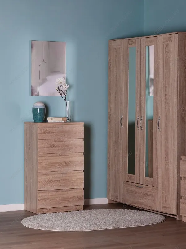 Комод Кастор, 5 ящиков, 65х40х112 см, дуб сонома | изображение 3