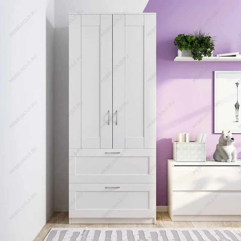 БРИМНЭС / СИРИУС Шкаф ИКЕА / IKEA комбинированный 2 двери и 2 ящика белый