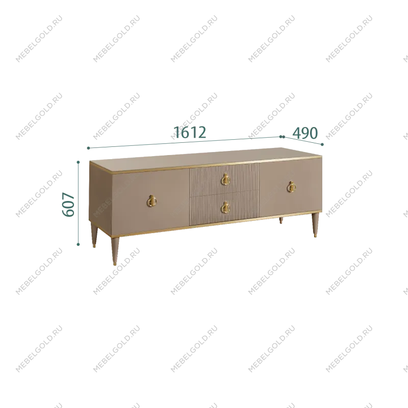 Тумба под телевизор Римини СОЛО (Мокка/Золото) РМТ-3(s)