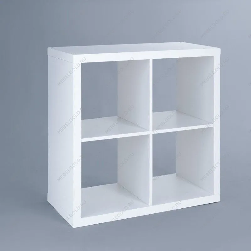 КАЛЛАКС / ФОРА Стеллаж ИКЕА / IKEA 4, квадратной формы с четырьми открытыми ячейками, тамбурат, цвет белый | изображение 1