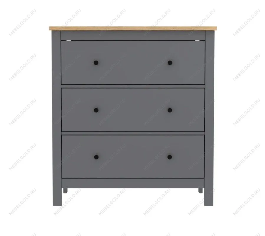 САГА комод 3 ящика серый/ясень | изображение 1