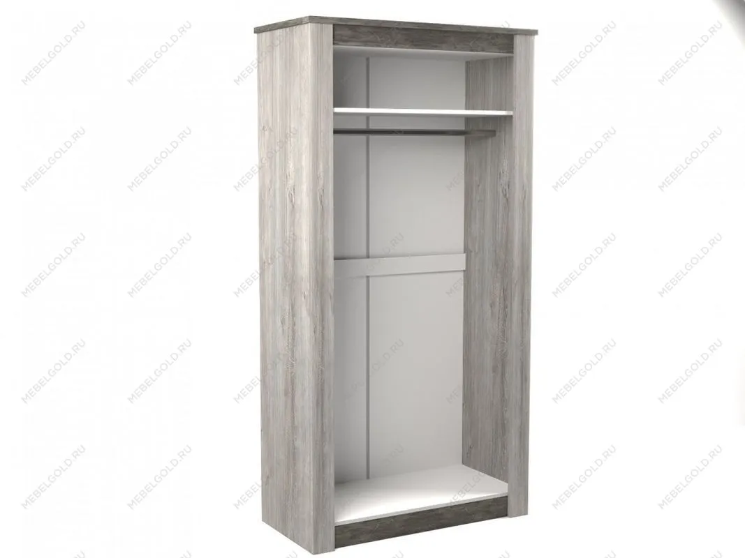 Шкаф 2-х дверный 2300, Денвер (1122*538*2300) Риббек серый, 11724 | изображение 1