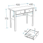 САГА стол туалетный 92х45 белый/ясень | изображение 2