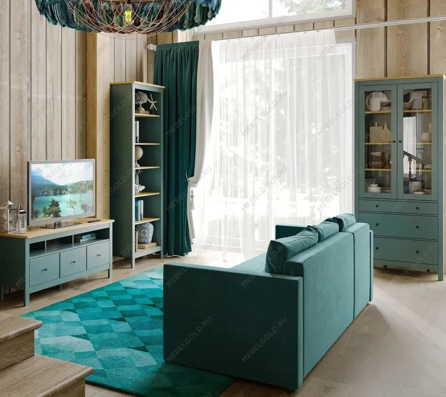 САГА стеллаж 50 темно-бирюзовый/ясень | изображение 5