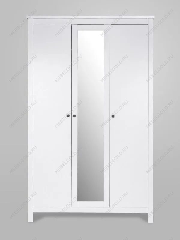 Шкаф распашной Сага, 3 двери, 132х64х215 см, белый | изображение 6