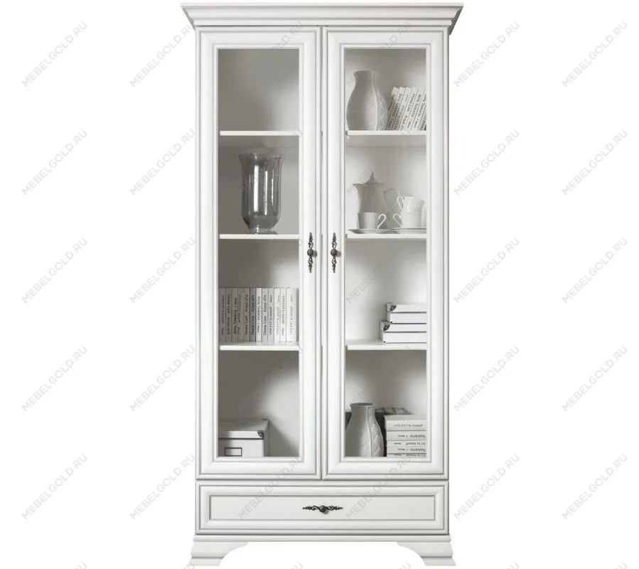 Шкаф с витриной Кентаки REG2W1S белый